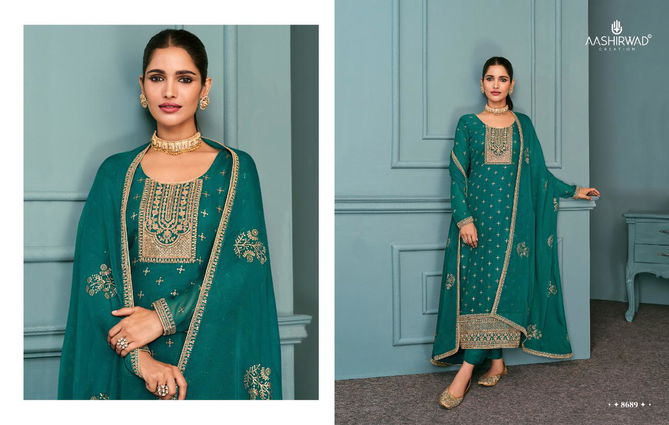 Aashirwad Chandni 8688 Series Heavy Festive Wear Georgette Salwar Kameez Collection